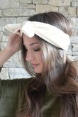 Nora Stretch Velour Headband French Ivory